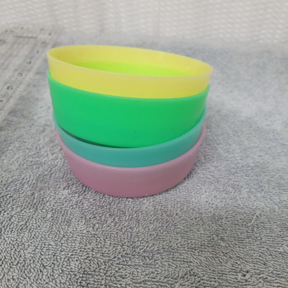 Tupperware Vintage Pastel Snack Bowls Set‎ of 4 Pink Blue Yellow Green 1286-29